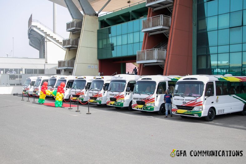 GFA gifts new buses to nine football clubs